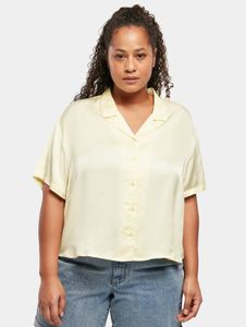 Polo versátil para mujer de Urban Classics, 95 g/m², amarillo pastel.