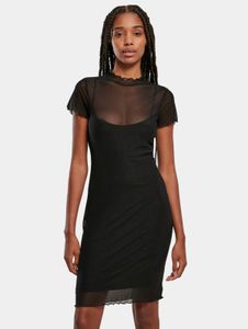feminine Urban Classics women's dress, stretch mesh, 117 g/m², black
