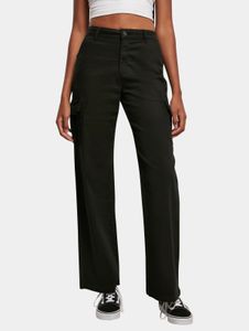 Jean femme Stylish Urban Classics, coupe droite, stretch, fermeture éclair, coton, noir