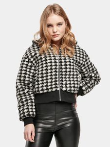 Functional Urban Classics women's jacket, large hood, zip closure, 360 g/m², black/white