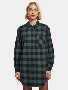 Robe oversize légère Urban Classics pour femme, 125 g/m², coton, bleu pétrole/noir