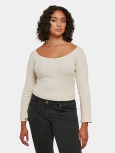 Casual Urban Classics women's sweatshirt, stretch slim fit, 180 g/m², cotton, ecru-white