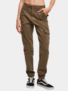Jean femme Casual Urban Classics, stretch, poches zippées, coton, kaki