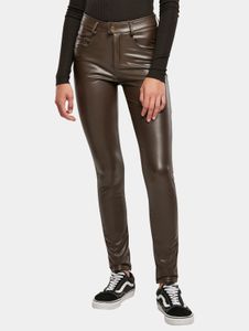Jeans elasticizzati da donna Modern Urban Classics con tasche con cerniera, marroni