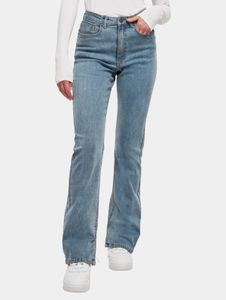 Jean femme Modern URBAN CLASSICS, coupe droite, stretch, fermeture éclair, coton, bleu