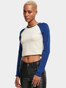 Comfortable Urban Classics women's stretch sweatshirt, 180 g/m², with cotton, cream-white/blue