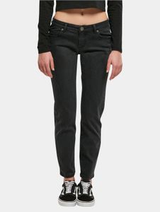 Jean femme Modern Urban Classics coupe droite, fermeture éclair stretch en coton noir