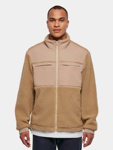 Stylish Urban Classics men's jacket with drawstring and zipper, 700 g/m², beige