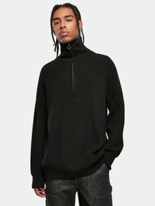 Felpa da uomo Urban Classics morbida, con zip, oversize, 5 g/m², nera