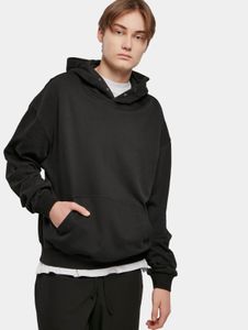 Comoda felpa con cappuccio da uomo Urban Classics in maglia a coste, 300 g/m² di cotone, nera.
