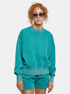 Comfortable URBAN CLASSICS women's ribbed knit sweatshirt, oversized, 360 g/m², with cotton, turquoise