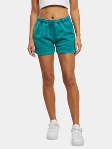 Pantaloncini da donna Urban Classics estivi con coulisse e tasche, cotone 360 g/m², turchese