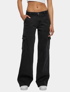 Modern Urban Classics Women's Jeans Straight Fit Stretch Zip with Cotton Black