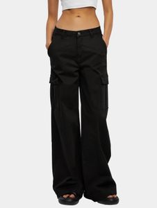 Jean stretch femme URBAN CLASSICS élégant, en coton noir, avec poches zippées