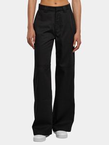 Jean femme Casual Urban Classics, coupe droite, poches zippées, coton, noir