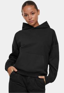 Modern Urban Classics women's sweatshirt with ribbed cuffs and hood, 300 g/m² cotton, black