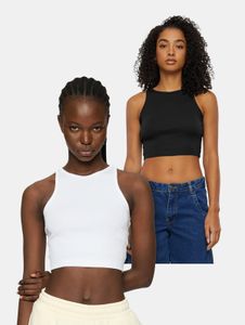 T-shirt stretch femme Modern Urban Classics, 180 g/m², coton, noir et blanc