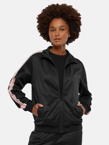 Elegante giacca da donna Urban Classics con cerniere e tasche, 280 g/m², nera