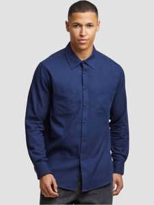 Polo versátil para hombre URBAN CLASSICS con cremallera y capucha, algodón de 120 g/m², color azul marino.