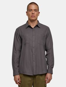 Polo casual para hombre URBAN CLASSICS con cordón ajustable, bolsillos, algodón de 120 g/m², gris.