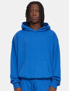 Casual URBAN CLASSICS men's hoodie with ribbed cuffs and hood, 280 g/m² cotton, blue
