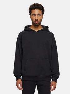 Comfortable Urban Classics men's hoodie with stretch ribbed cuffs and hood, made of cotton, black