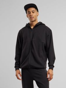 Modern Urban Classics Men's Hoodie Stretch Drawstring Zipper Black