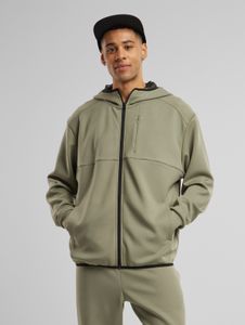Modern Urban Classics Men's Hoodie Stretch Drawstring Zipper Green