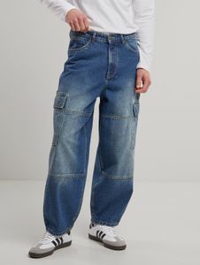 Jeans da uomo URBAN CLASSICS moderni con tasche con cerniera, in cotone, blu