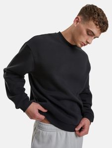 Comfortable URBAN CLASSICS men's sweatshirt with ribbed cuffs, 330 g/m² cotton, black