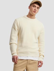 Sudadera Soft Urban Classics para hombre con puños acanalados, de algodón, color crudo-blanco.