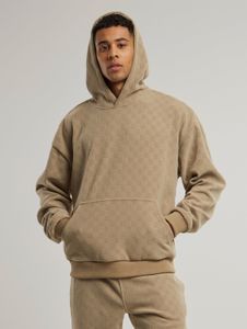 Casual URBAN CLASSICS men's hoodie with ribbed cuffs and hood, beige