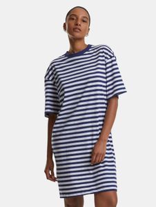 Comfortable Urban Classics women's oversized T-shirt, 180 g/m², cotton, blue/white
