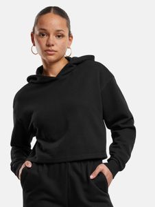 Casual Urban Classics women's hoodie with ribbed cuffs and hood, 280 g/m², black