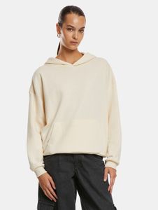 Comfortable Urban Classics women's hoodie with ribbed cuffs and hood, 280 g/m² cotton, ecru-white