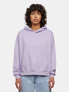 Comfortable URBAN CLASSICS women's hoodie with ribbed cuffs and hood, 280 g/m² cotton, purple