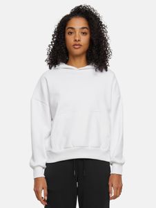 Modern Urban Classics Women's Hoodie with Stretch Ribbed Cuffs and Hood, Cotton, White
