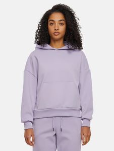 Sweat à capuche Modern Urban Classics pour femme, en coton violet, avec poignets et capuche côtelés extensibles.