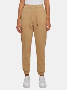 Casual Urban Classics women's trousers with stretch, drawstring, and pockets, made of cotton, beige