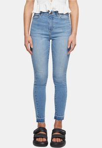 Elegantes jeans ajustados elásticos para mujer URBAN CLASSICS con algodón, color azul.