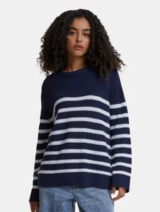 lässiges Urban Classics Damen Sweatshirt Rippbündchen Blau