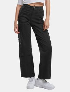 Cómodos vaqueros elásticos Urban Classics para mujer con bolsillos con cremallera, de algodón, color negro.