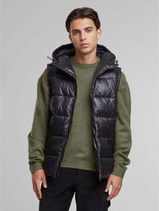 Modern URBAN CLASSICS men's jacket with zip and hood, 38 g/m², black