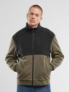 Veste stretch homme Casual Urban Classics Noir/Vert olive
