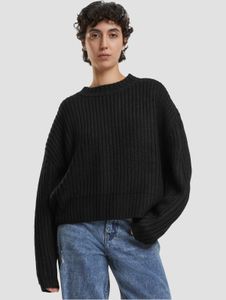 Sudadera Modern Urban Classics para mujer, con puños acanalados, corte oversize, color negro.