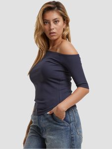 T-shirt da donna Modern Urban Classics, 180 g/m², cotone, blu navy