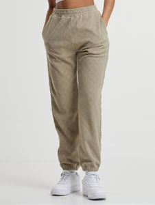 Comfortable URBAN CLASSICS women's trousers with cotton, beige