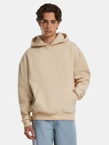 moderner URBAN CLASSICS Herren Hoodie Rippbündchen Kapuze 500 g/m² mit Baumwolle Beige