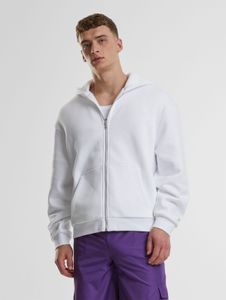 Casual Urban Classics men's hoodie with drawstring and zipper, 330 g/m² cotton, white