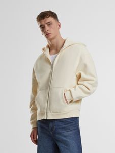 Sweat à capuche confortable Urban Classics pour homme, avec cordon de serrage et fermeture éclair, 330 g/m² coton, écru-blanc